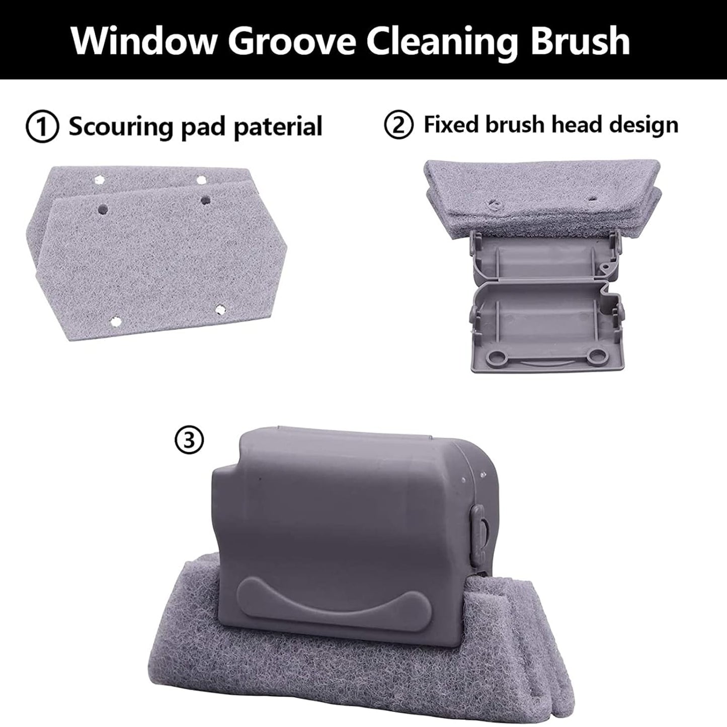 Window Groove Cleaning Brush Pack of 2