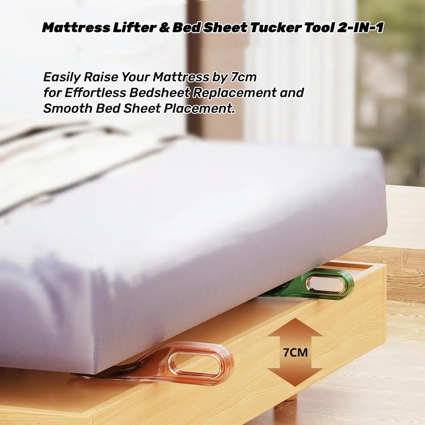 Mattress Lifter & Sheet Tucker Tool – Ergonomic 2-in-1 Bed Making Aid